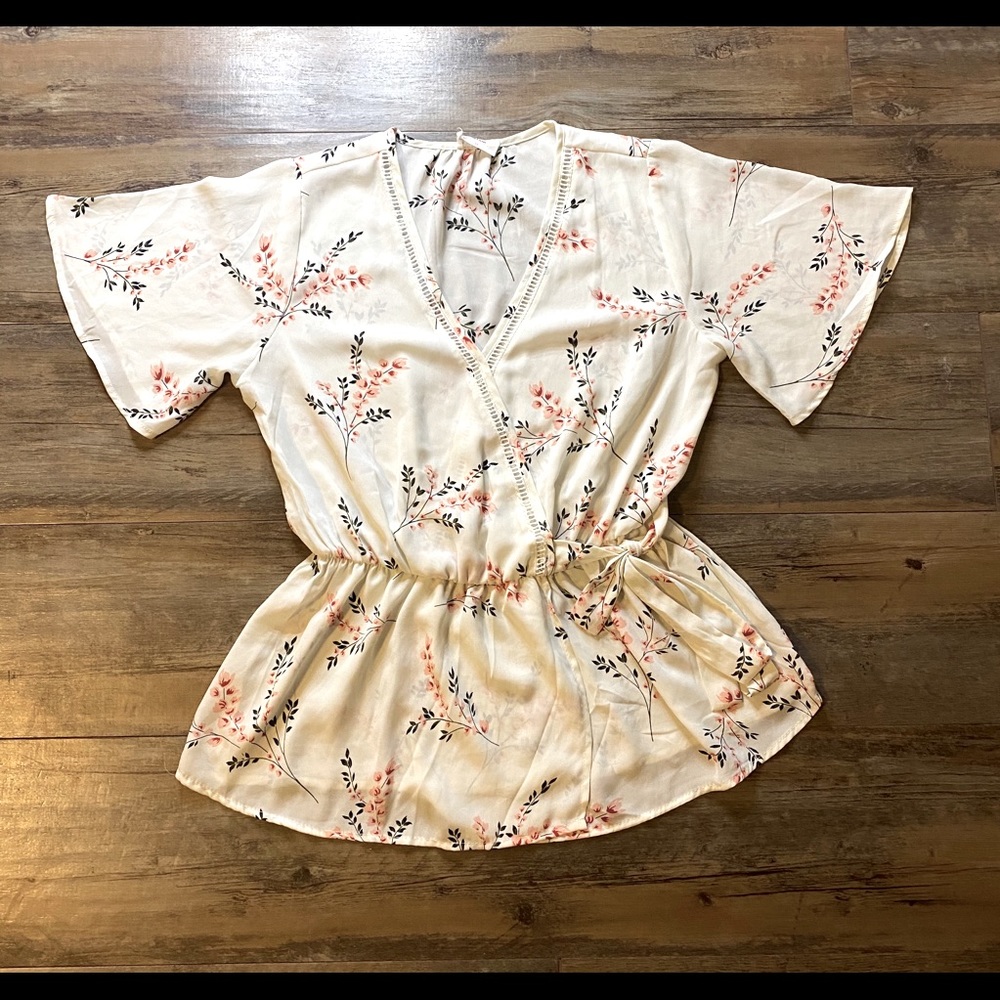 Off white floral blouse